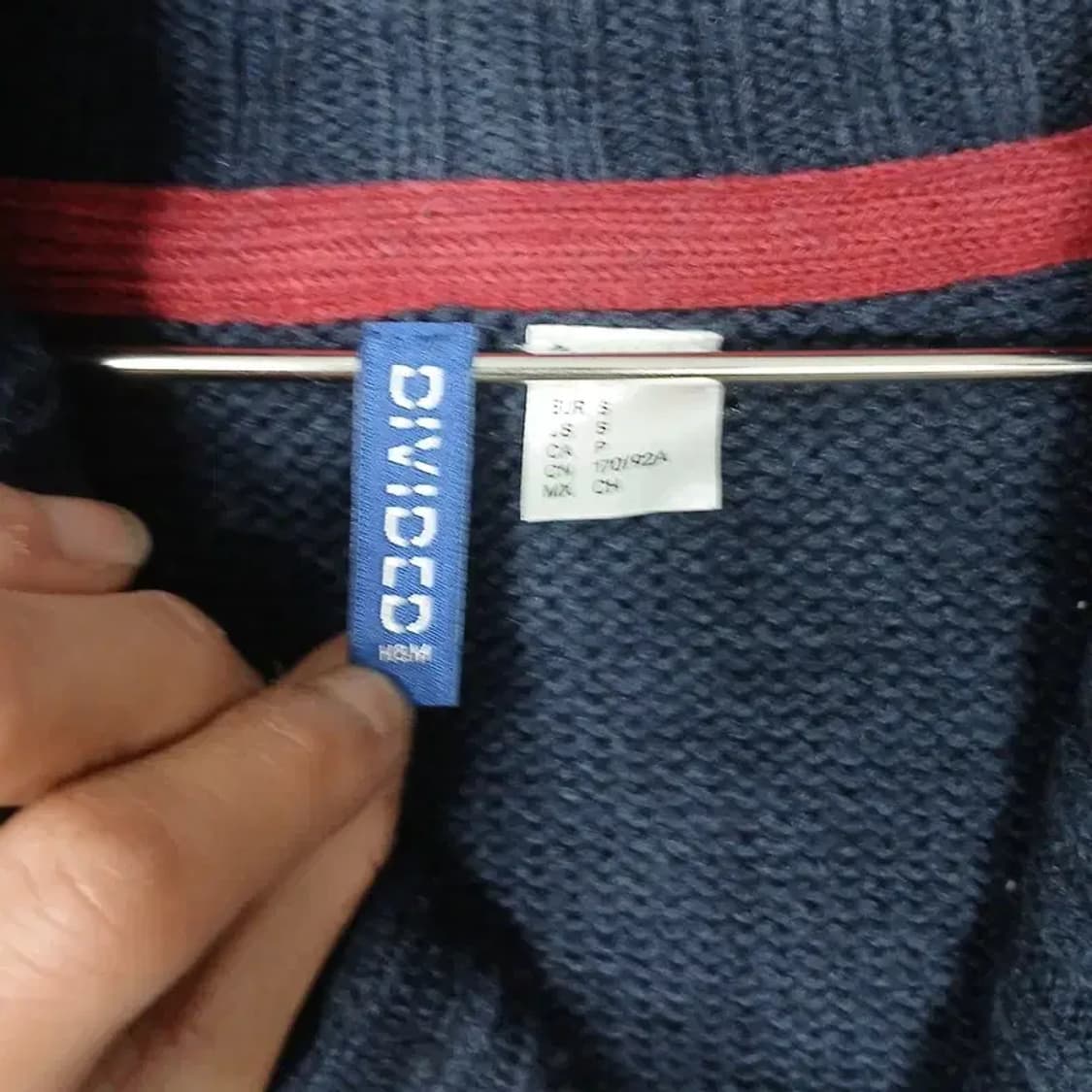 DIVIDED 노르딕 네이비 버튼 가디건 S 상품이미지3