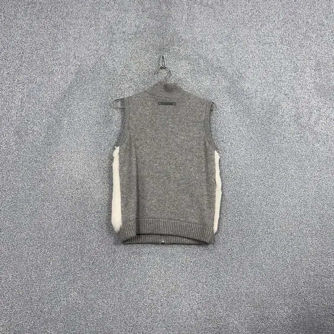 루이까스텔 폭스 퍼 크림 골프 니트 집업 조끼 95 상품이미지2