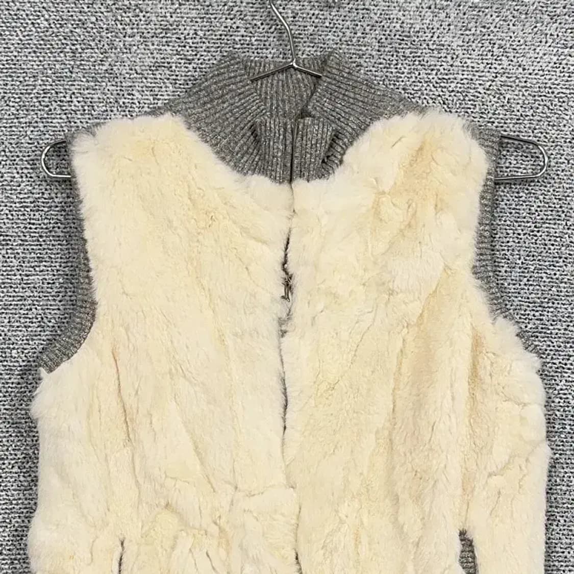 루이까스텔 폭스 퍼 크림 골프 니트 집업 조끼 95 상품이미지3