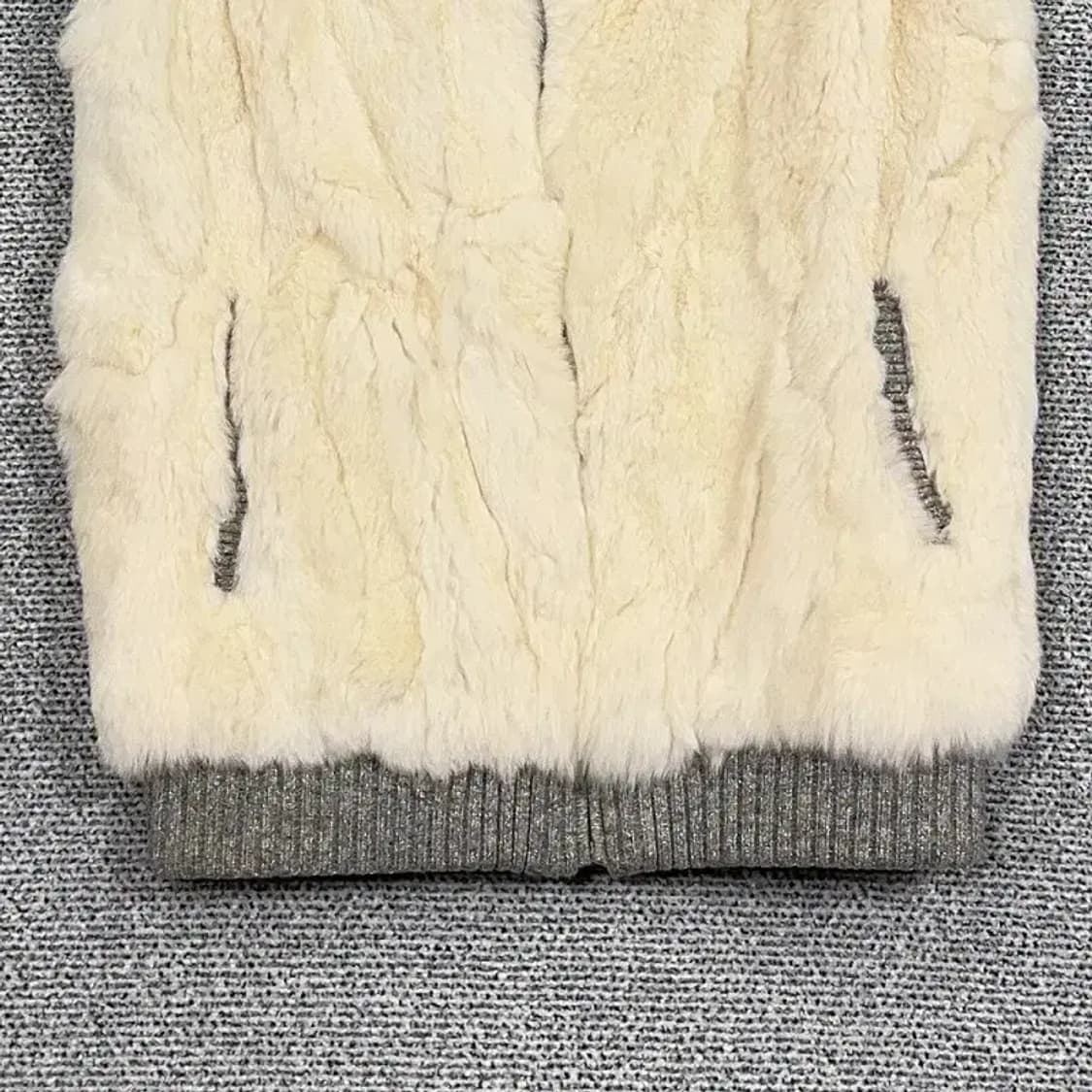 루이까스텔 폭스 퍼 크림 골프 니트 집업 조끼 95 상품이미지4