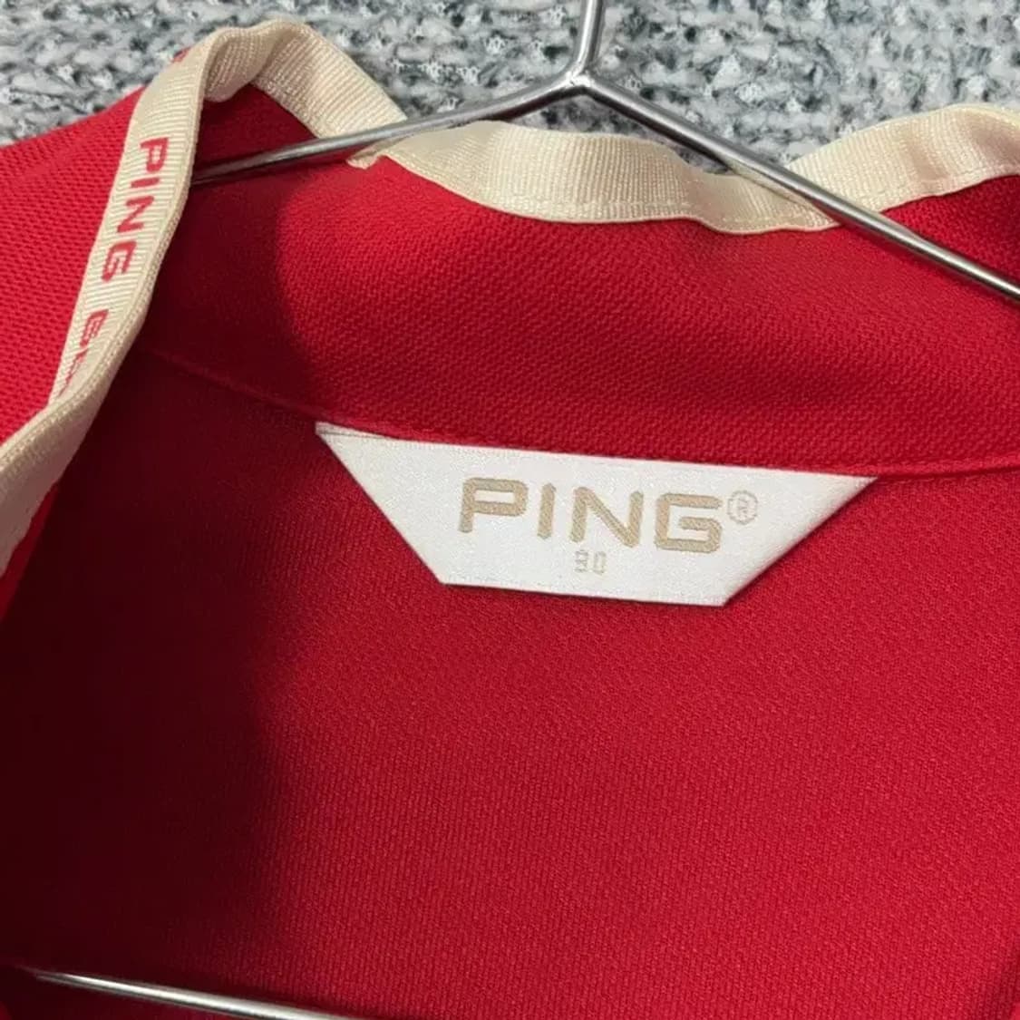 핑 레드 로고 여성 골프 기능성 반집업 긴팔티 90 상품이미지3