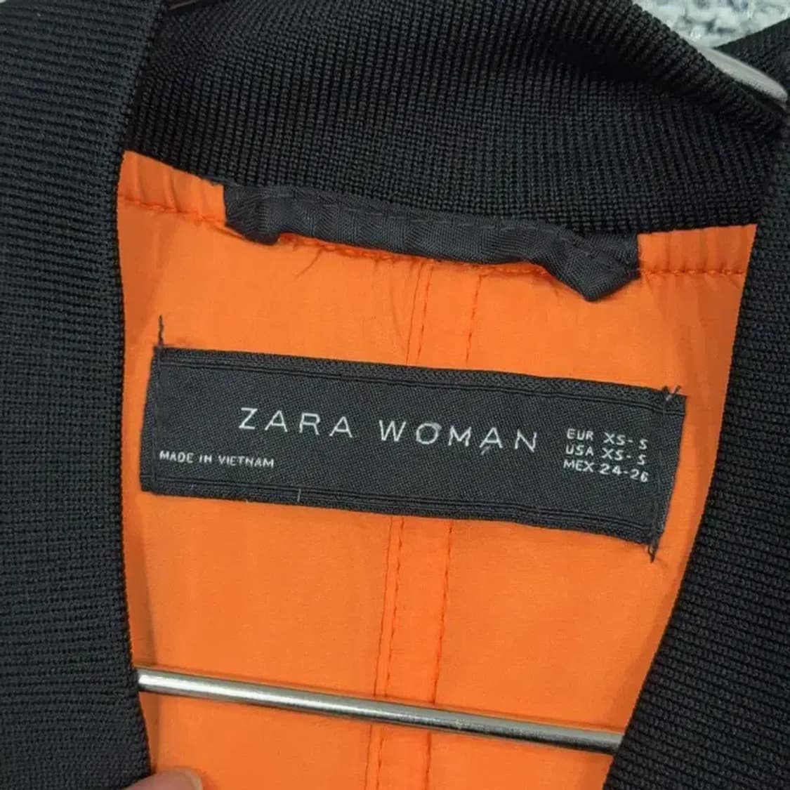 자라 블랙 빈티지 롱 항공점퍼 블루종 자켓 XS-S 상품이미지5