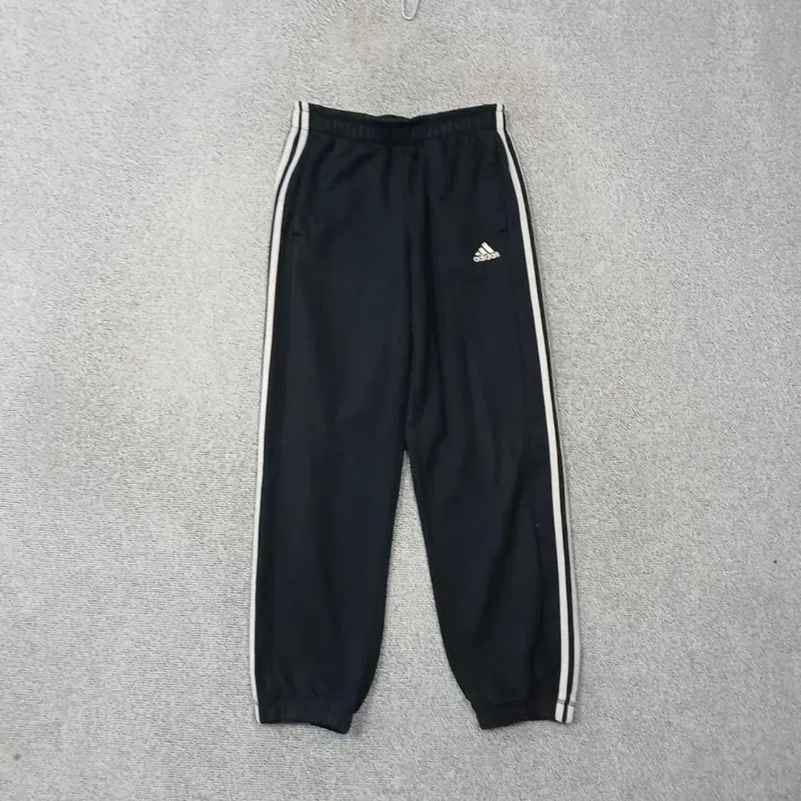 아디다스 블랙 로고 삼선 밴딩 조거팬츠 S 상품이미지1