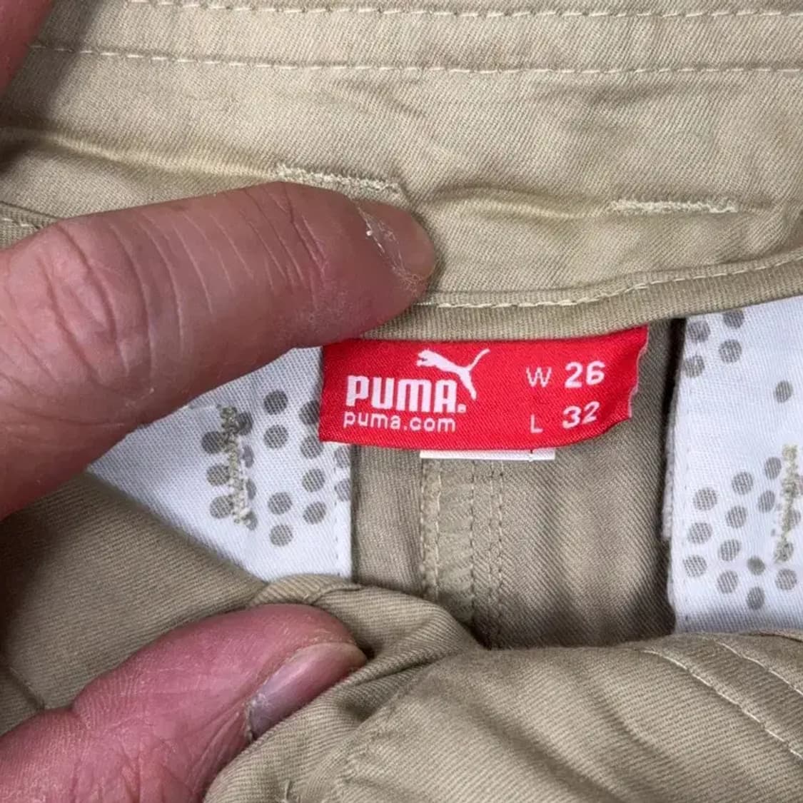 푸마 로고 베이지 캐주얼 면바지 26 32 상품이미지5