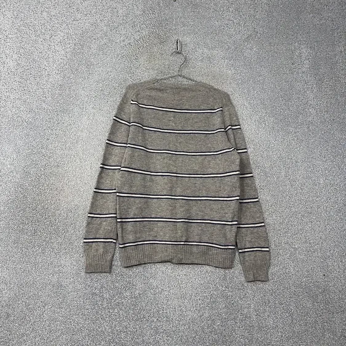 유니클로 스트라이프 그레이 울 니트 XL 상품이미지2