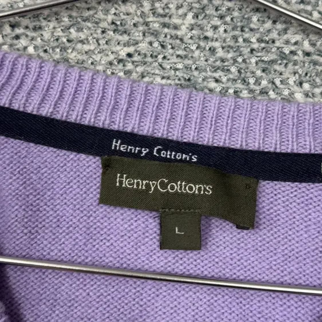 헨리코튼 캐주얼 로고 라이트 퍼플 니트 L 상품이미지3