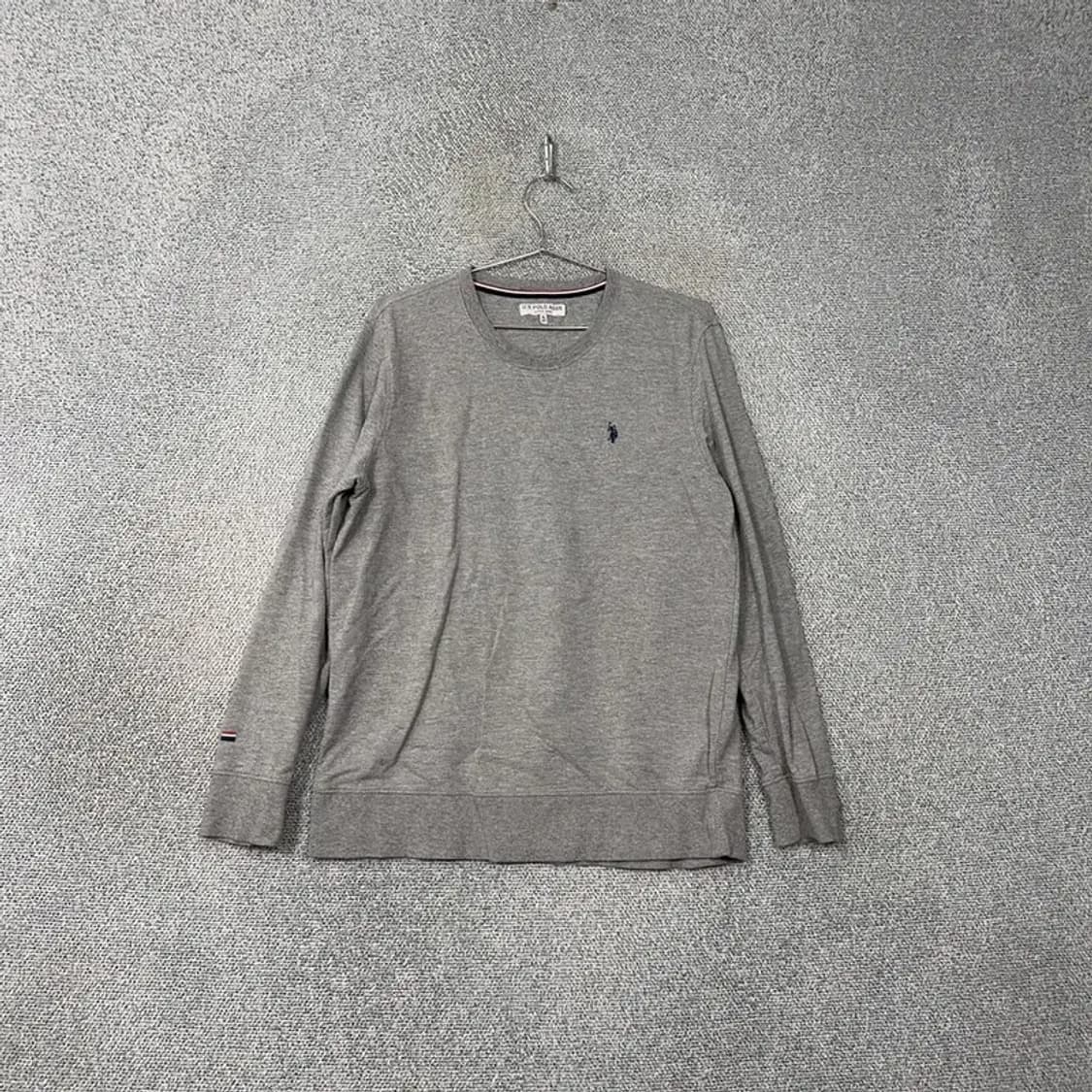 US폴로 로고 라이트 그레이 맨투맨 XL 상품이미지1
