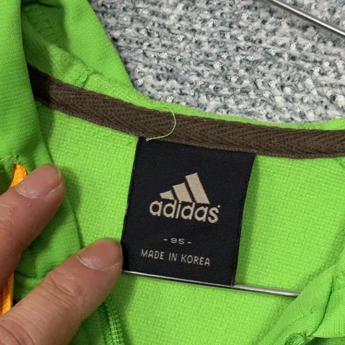 아디다스 삼선 빈티지 라이트 그린 후드집업 95 상품이미지3