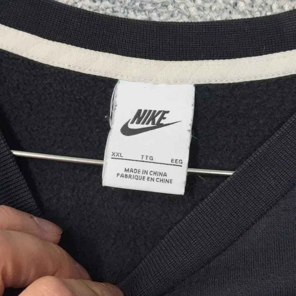 나이키 에어 백로고 프린팅 블랙 맨투맨 XXL 상품이미지3