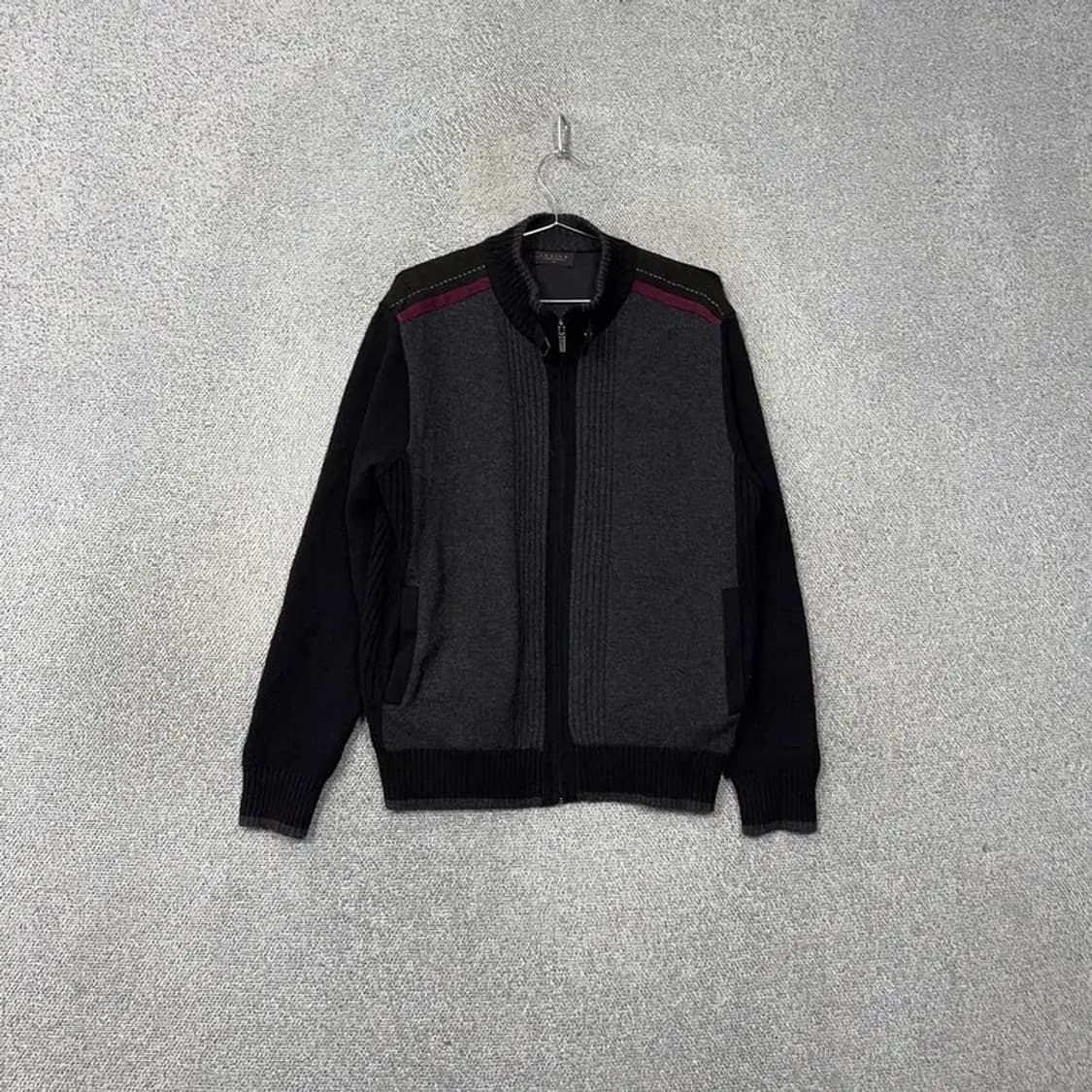 인디안 남성 캐주얼 그레이 울 니트 집업 100 상품이미지1