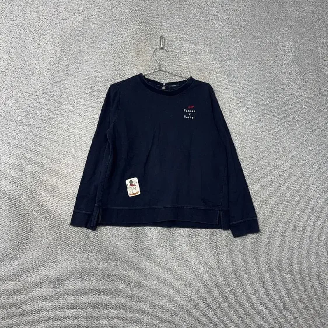 해지스 여성 버튼 네이비 맨투맨 95 상품이미지1