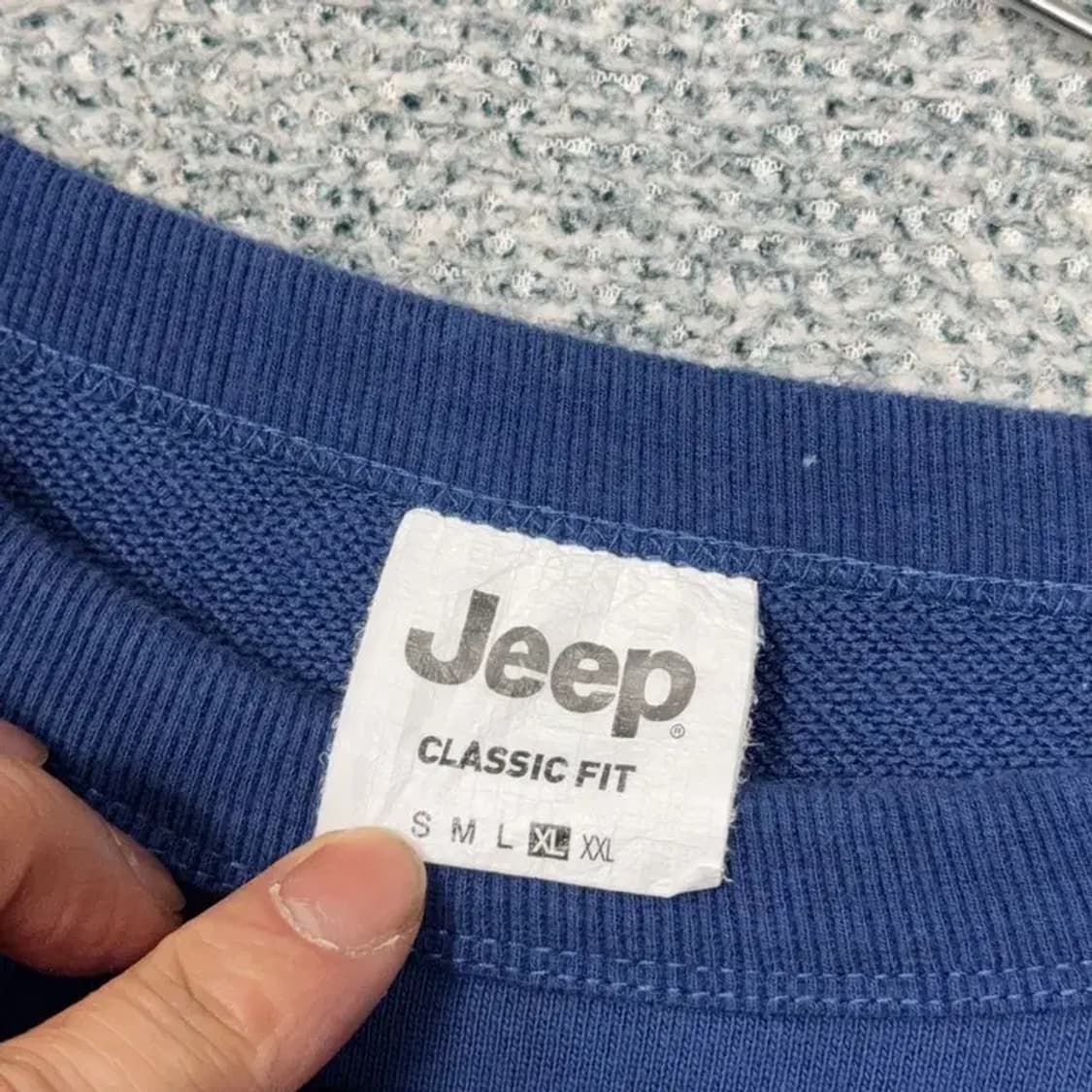 지프 로고 프린팅 블루 맨투맨 XL 상품이미지3