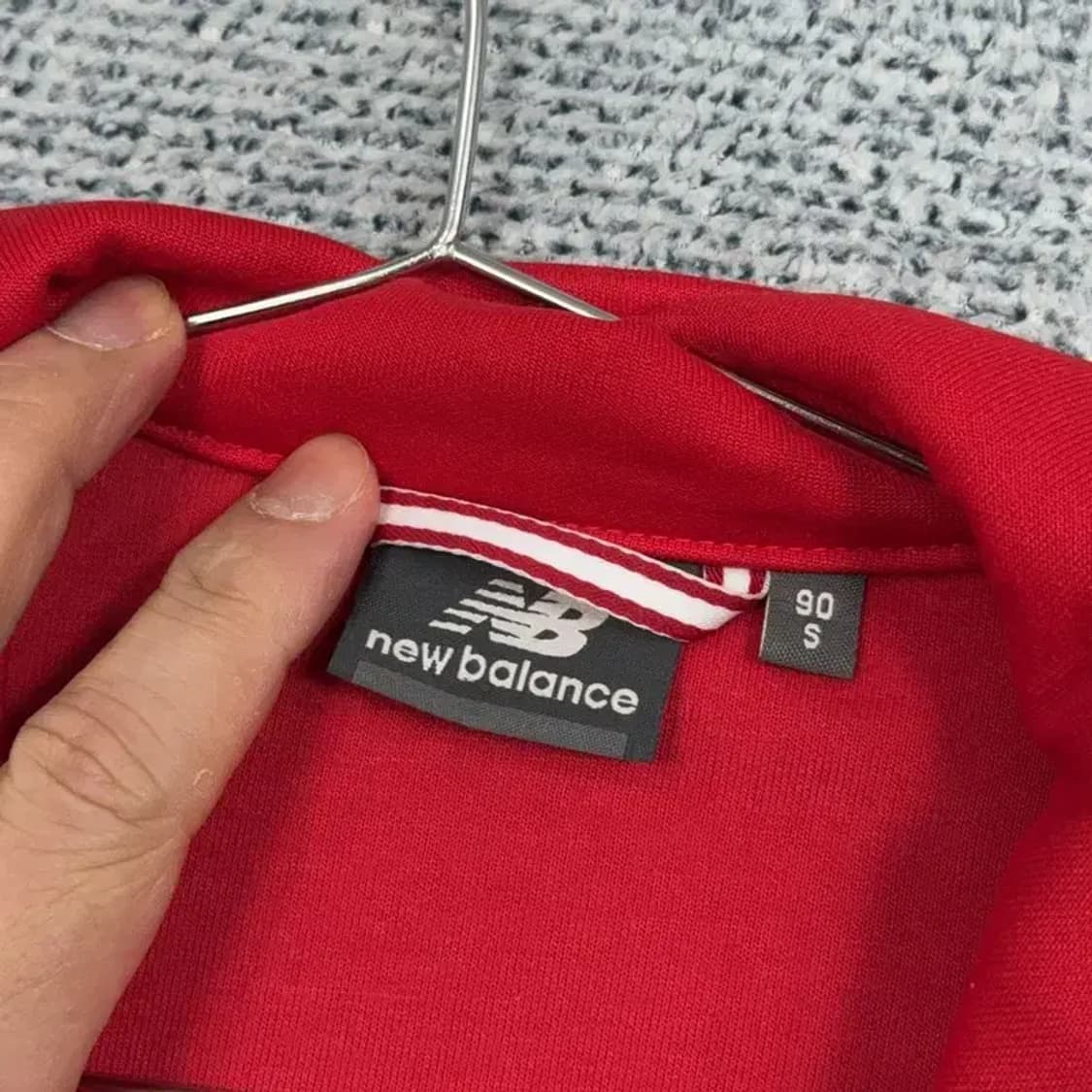 뉴발란스 로고 레드 여성 트랙탑 져지 S 상품이미지3