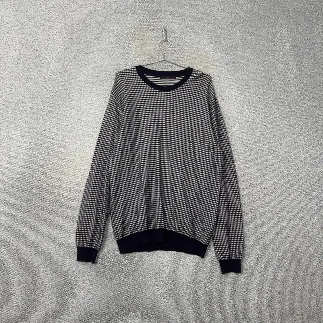 지이크 스트라이프 블랙 남성 오버핏 니트 110 상품이미지1