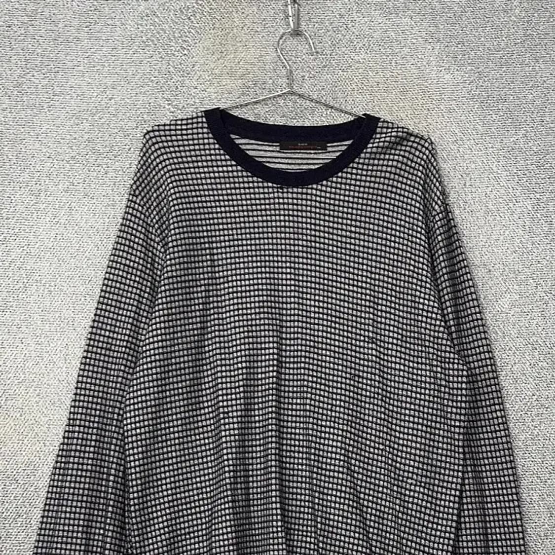 지이크 스트라이프 블랙 남성 오버핏 니트 110 상품이미지3