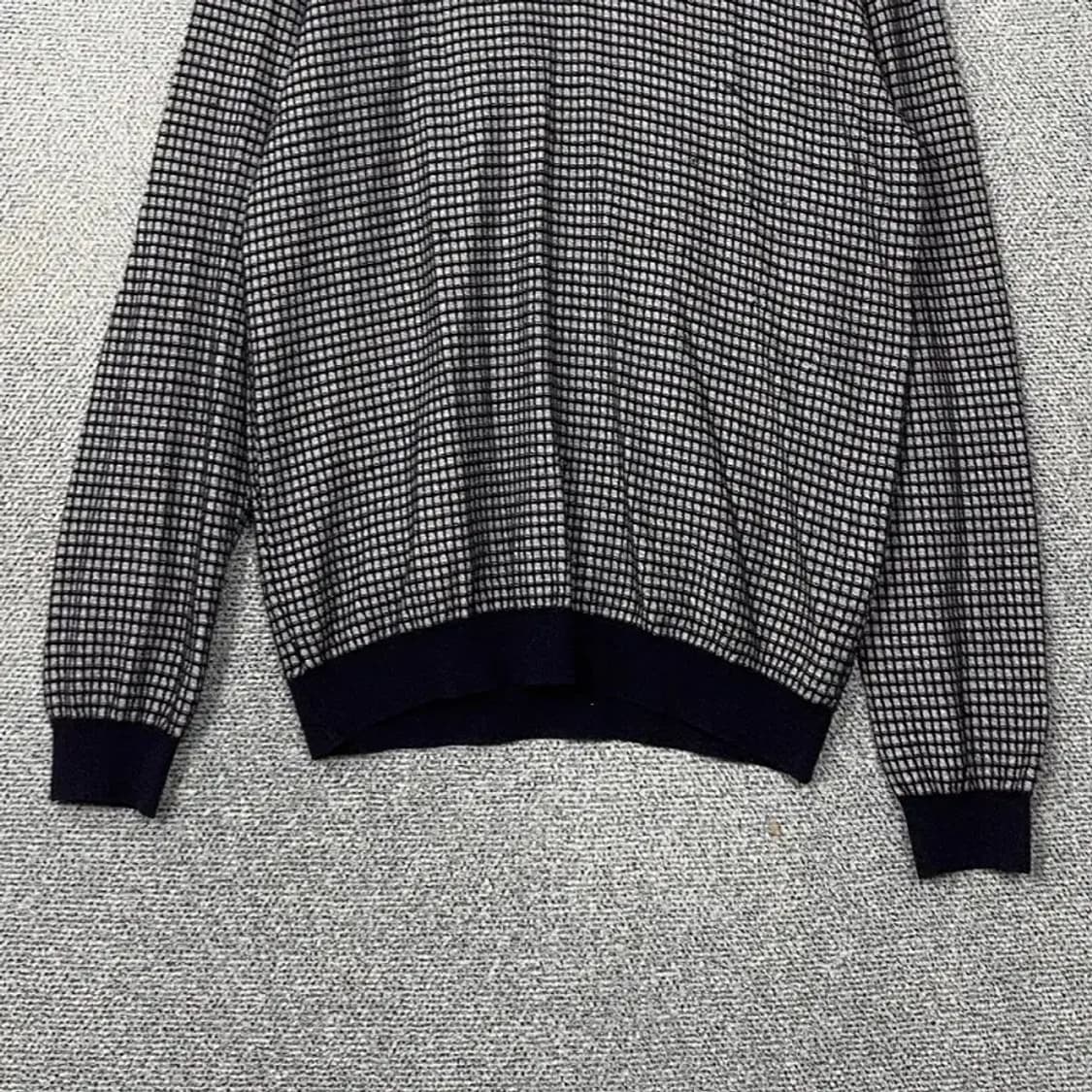 지이크 스트라이프 블랙 남성 오버핏 니트 110 상품이미지4