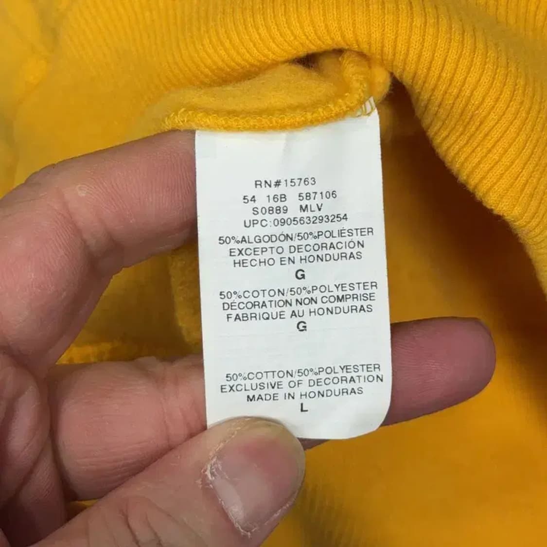 챔피온 옐로우 소매 로고 오버핏 후드티 L 상품이미지4