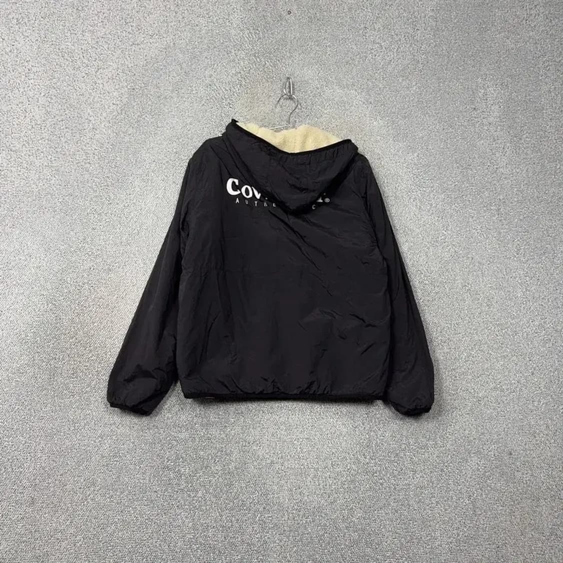 커버낫 블랙 베이지 양면 리버시블 뽀글이 자켓 M 상품이미지2