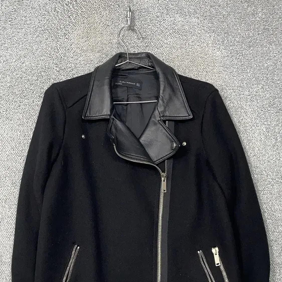 자라 램스킨 양가죽 라이더 코트 M 상품이미지3