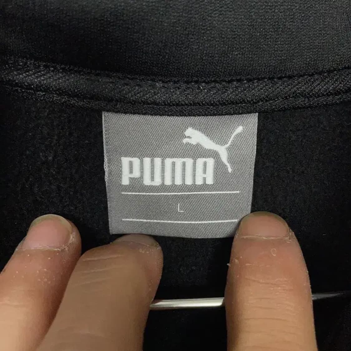 푸마 블랙 로고 여성 기능성 집업 L 상품이미지5