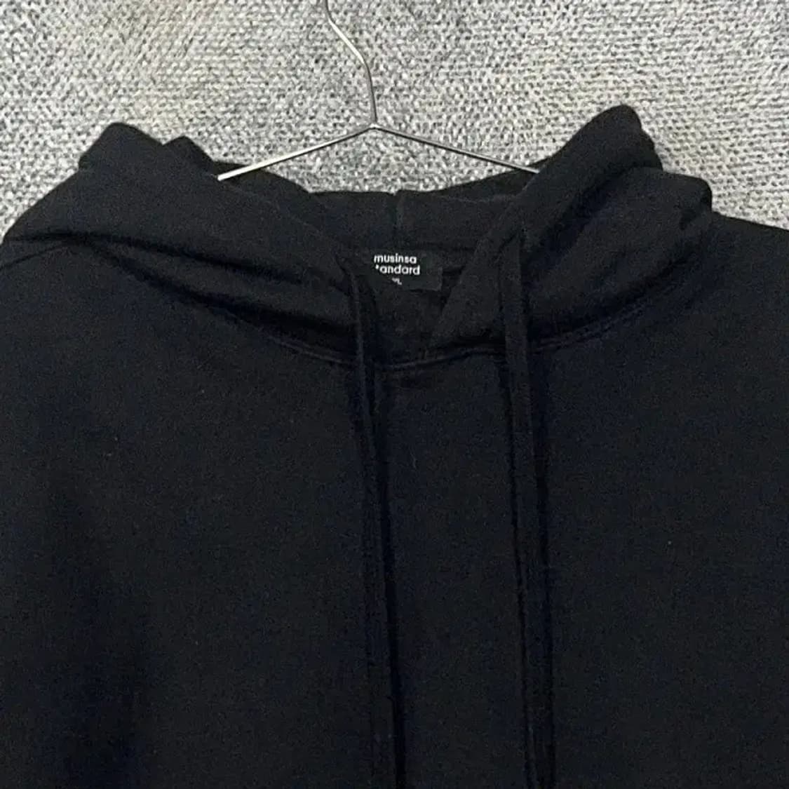 무신사스탠다드 블랙 오버핏 스웻 후드티 3XL 상품이미지3