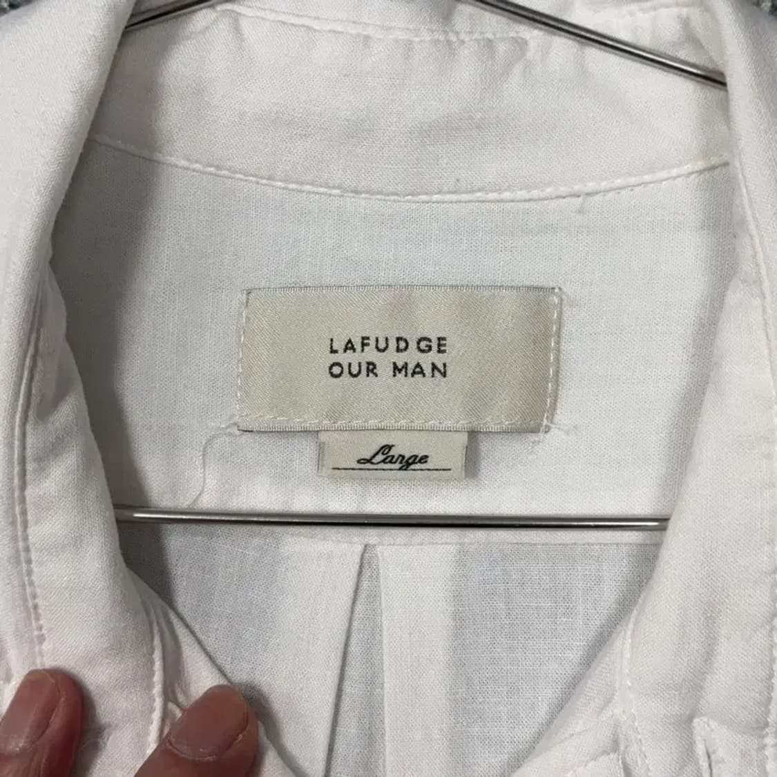 라퍼지스토어 남성 린넨 화이트 셔츠 L 상품이미지3