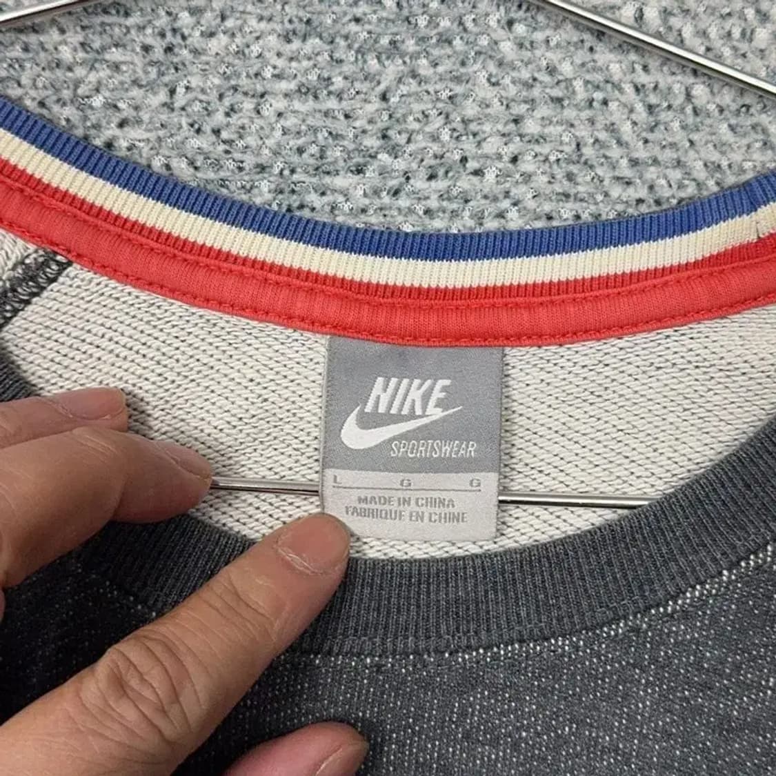 나이키 프랑스 로고 그레이 맨투맨 L 상품이미지3