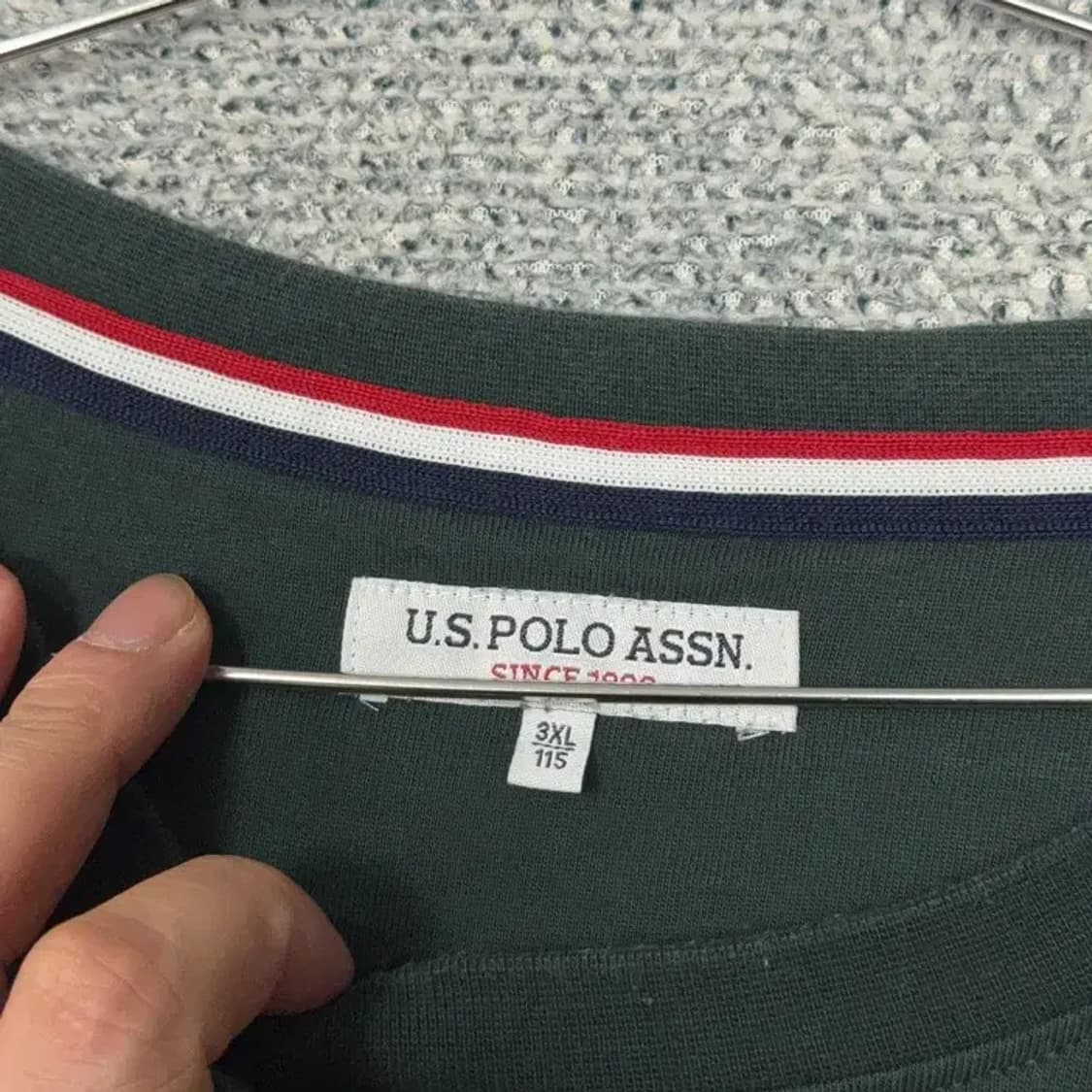 폴로아쎈 그린 로고 남성 캐주얼 긴팔티 3XL 상품이미지3