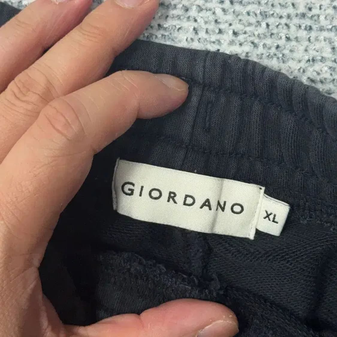 지오다노 블랙 캐주얼 무지 밴딩 반바지 XL 상품이미지5