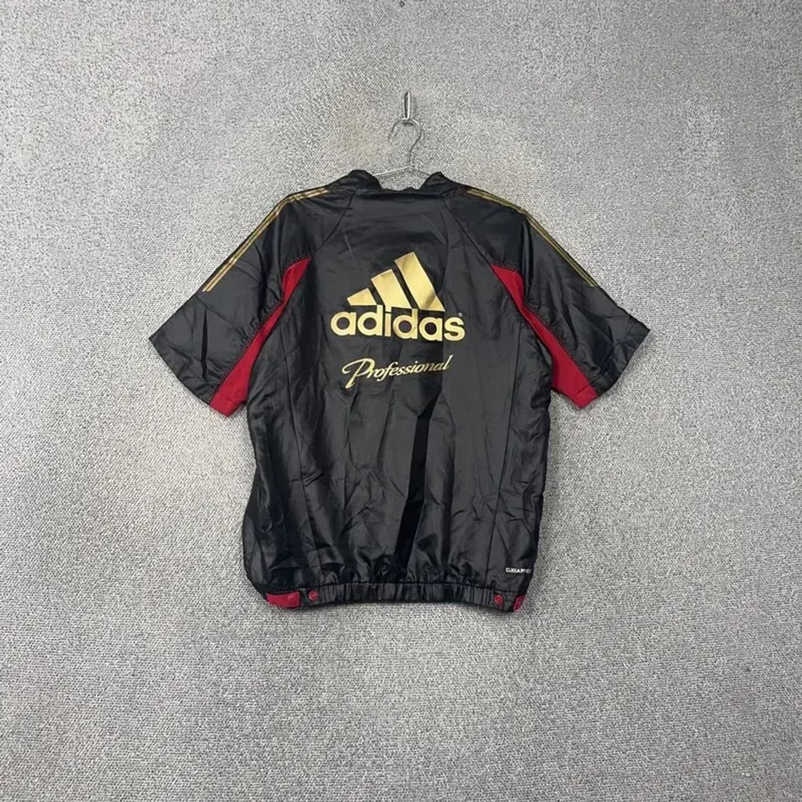 아디다스 검금 빈티지 프린팅 반집업 기능성 반팔티 M 상품이미지1