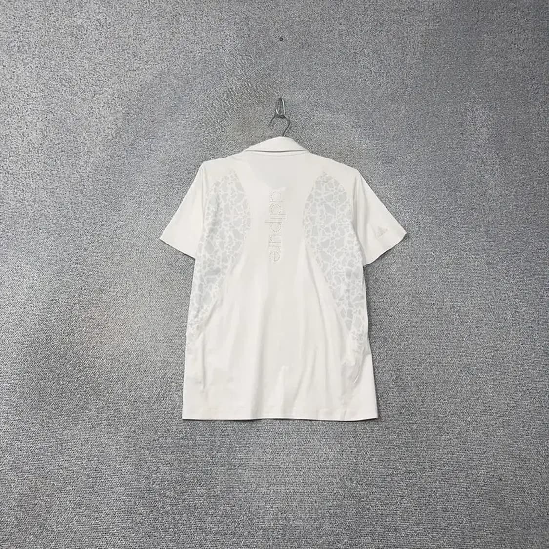 아디다스 화이트 기능성 운동 반팔 카라티 M 상품이미지2