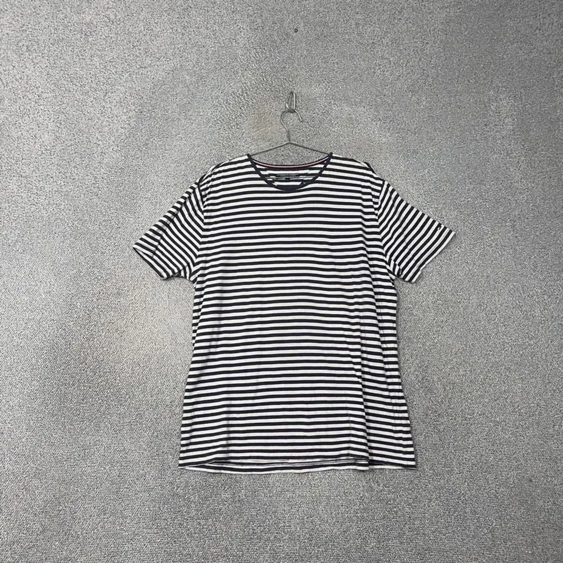 타미힐피거 스트라이프 캐주얼 남성 오버핏 반팔티 XXL 상품이미지1