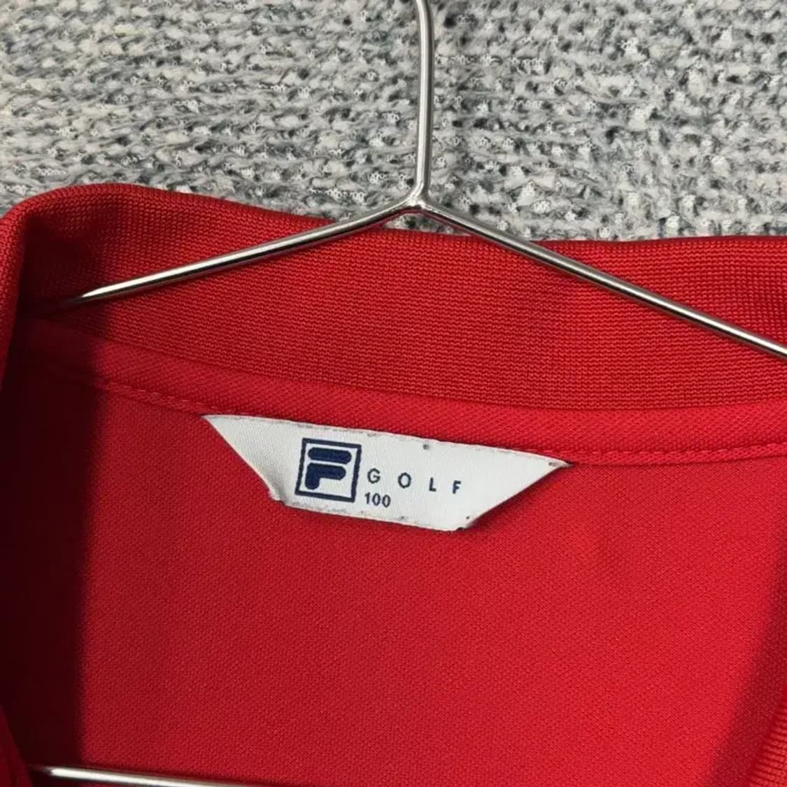 휠라 레드 로고 남성 기능성 반팔 카라티 100 상품이미지3