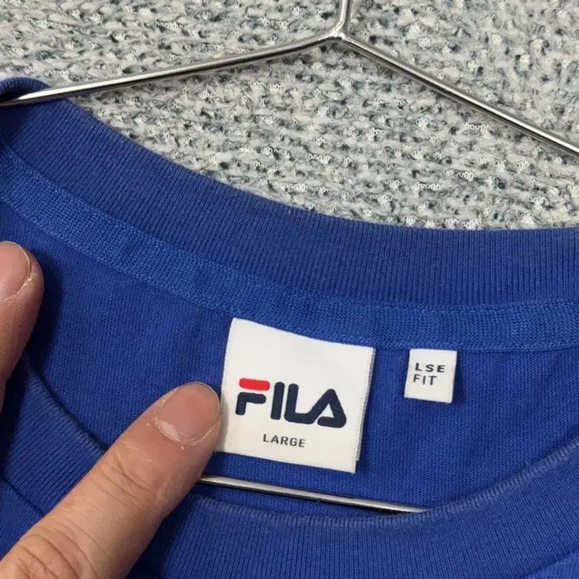 휠라 블루 로고 루즈핏 반팔티 L 상품이미지3