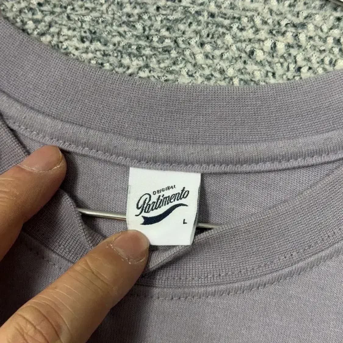 파르티멘토 퍼플 피그먼트 로고 오버핏 반팔티 L 상품이미지4