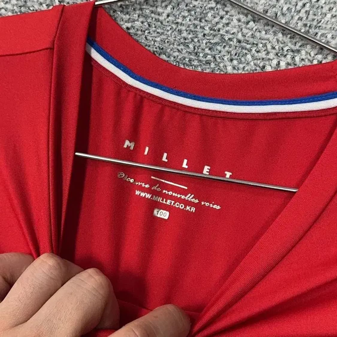 밀레 레드 로고 기능성 반팔티 100 상품이미지4