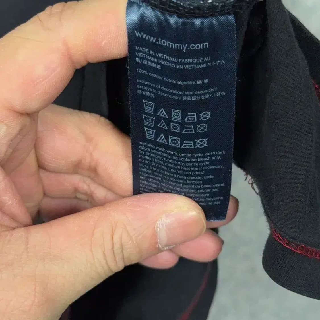 타미힐피거 블랙 캐주얼 로고 반팔티 M 상품이미지6