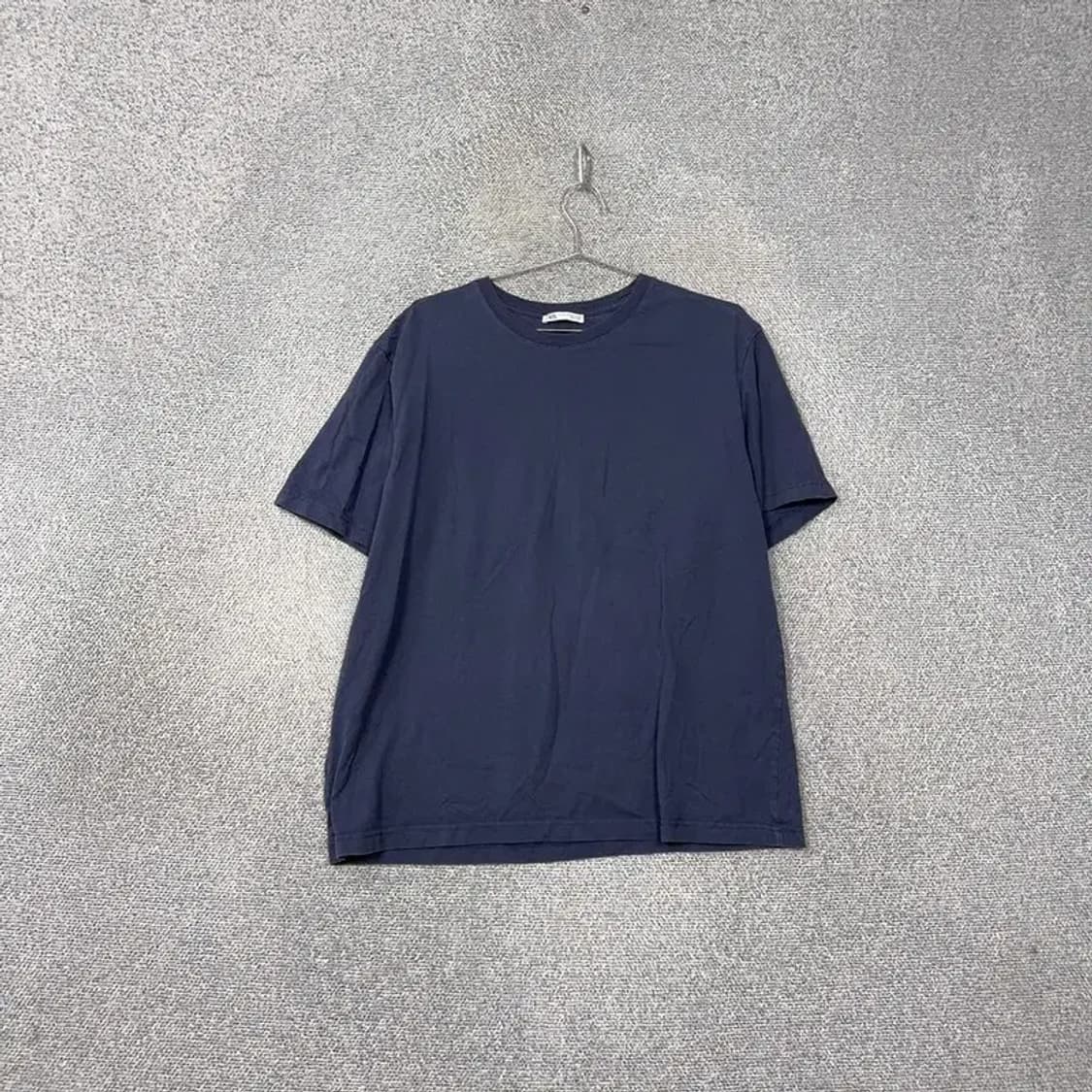 자라 네이비 남성 캐주얼 무지 반팔티 XXL 상품이미지1