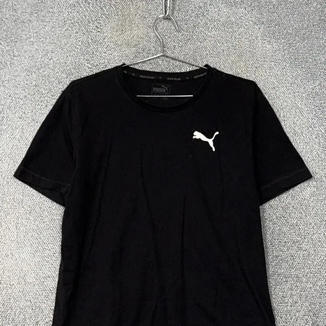 푸마 블랙 로고 코튼 반팔티 M 상품이미지3
