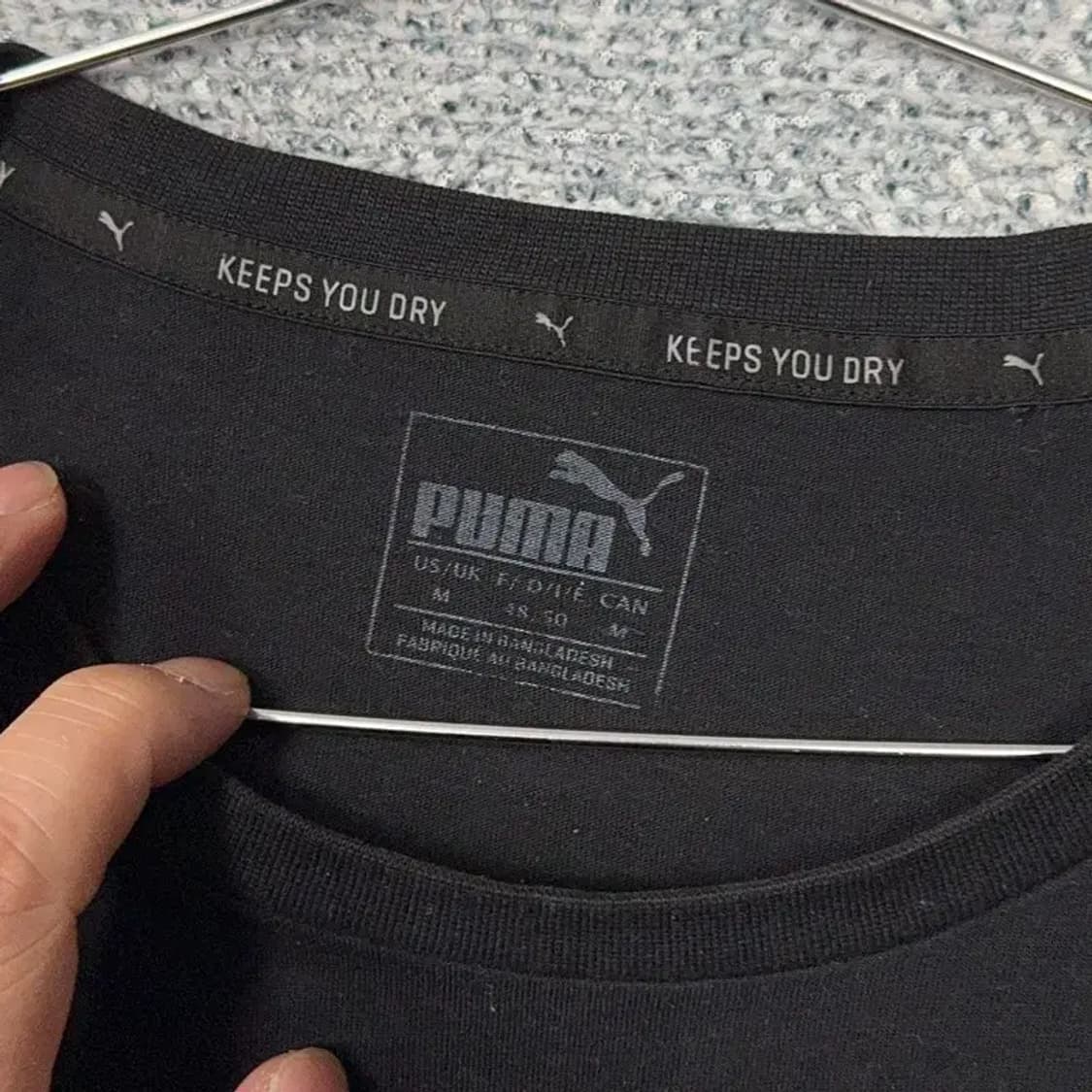 푸마 블랙 로고 코튼 반팔티 M 상품이미지5