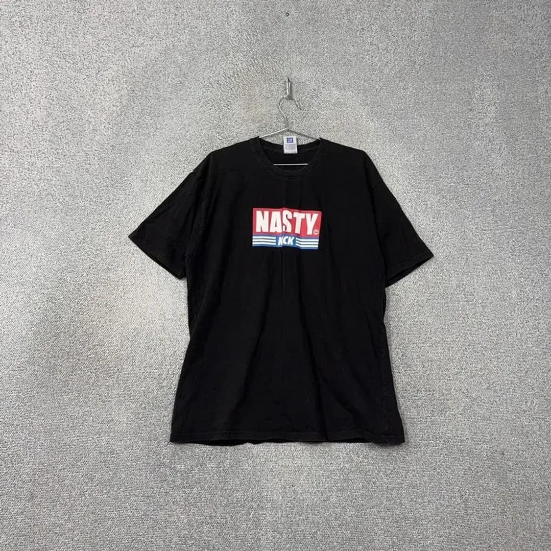 내스티킥 프린팅 블랙 반팔티 XL 상품이미지1