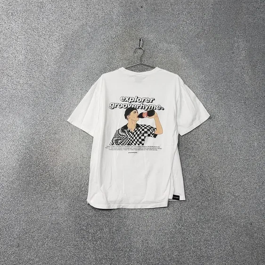 그루브라임 로고 화이트 코튼 반팔티 L 상품이미지2