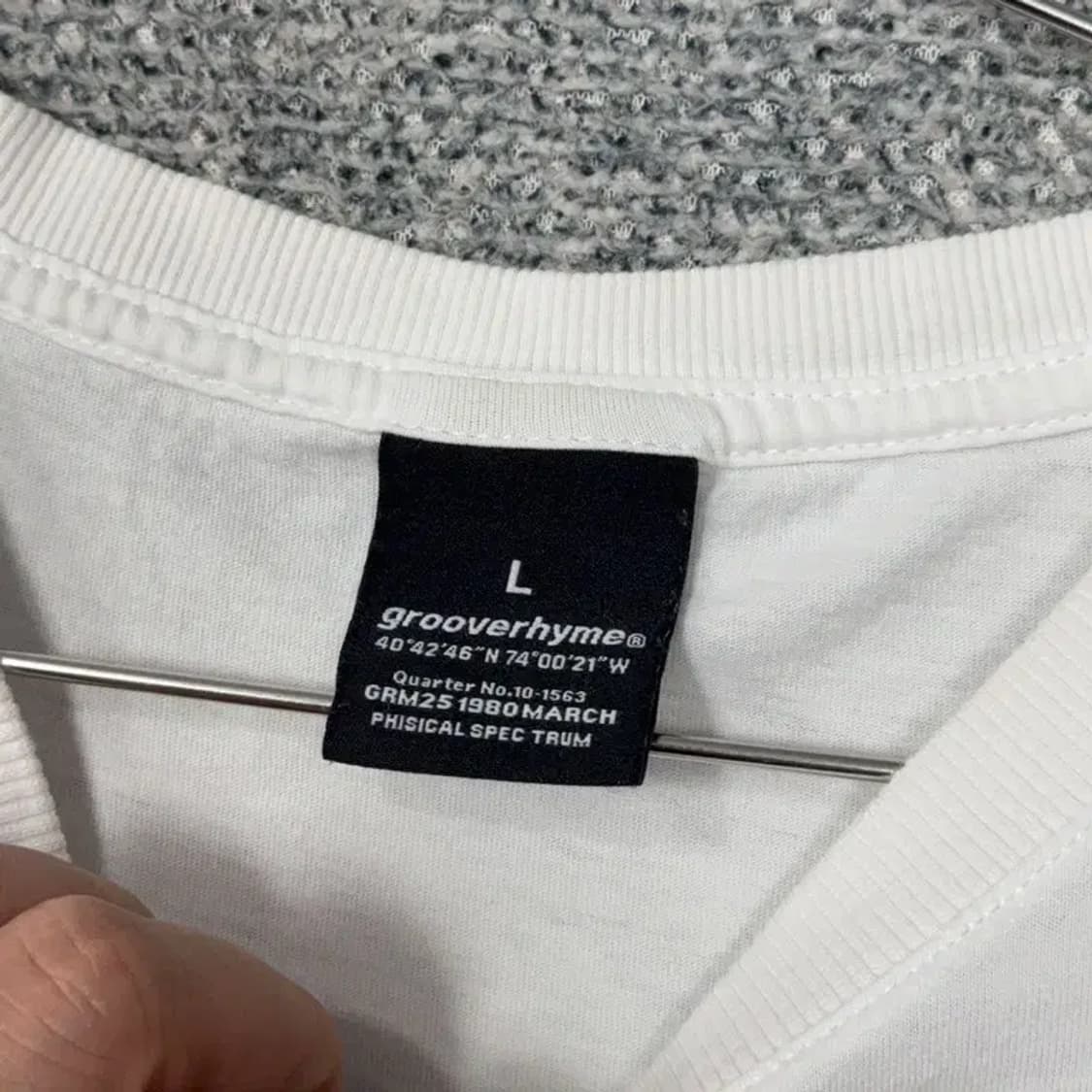 그루브라임 로고 화이트 코튼 반팔티 L 상품이미지3