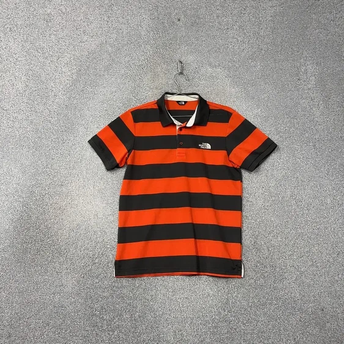 노스페이스 스트라이프 오렌지 로고 반팔 카라티 100 상품이미지1