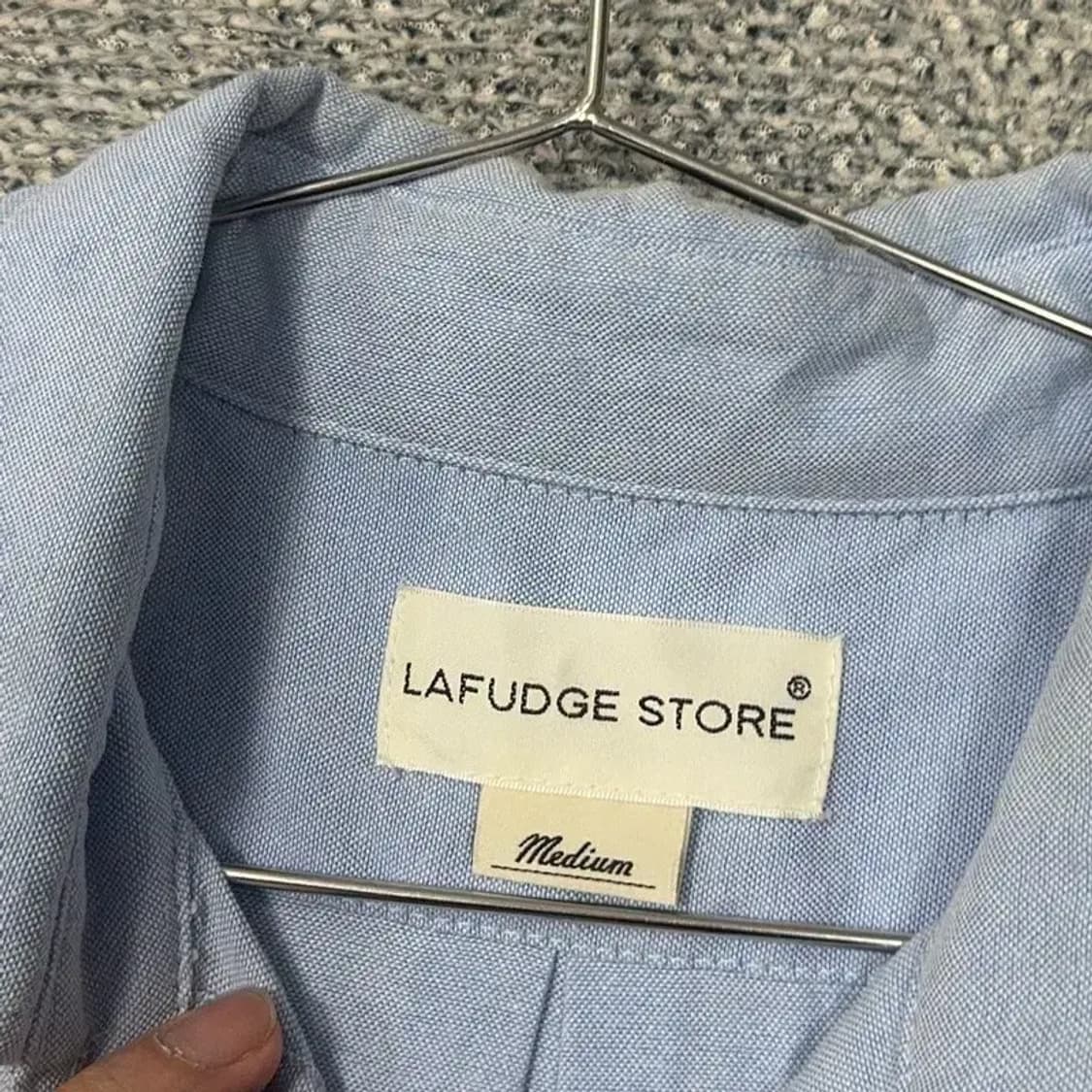 라퍼지스토어 오버핏 라이트 블루 반팔 셔츠 Medium 상품이미지3