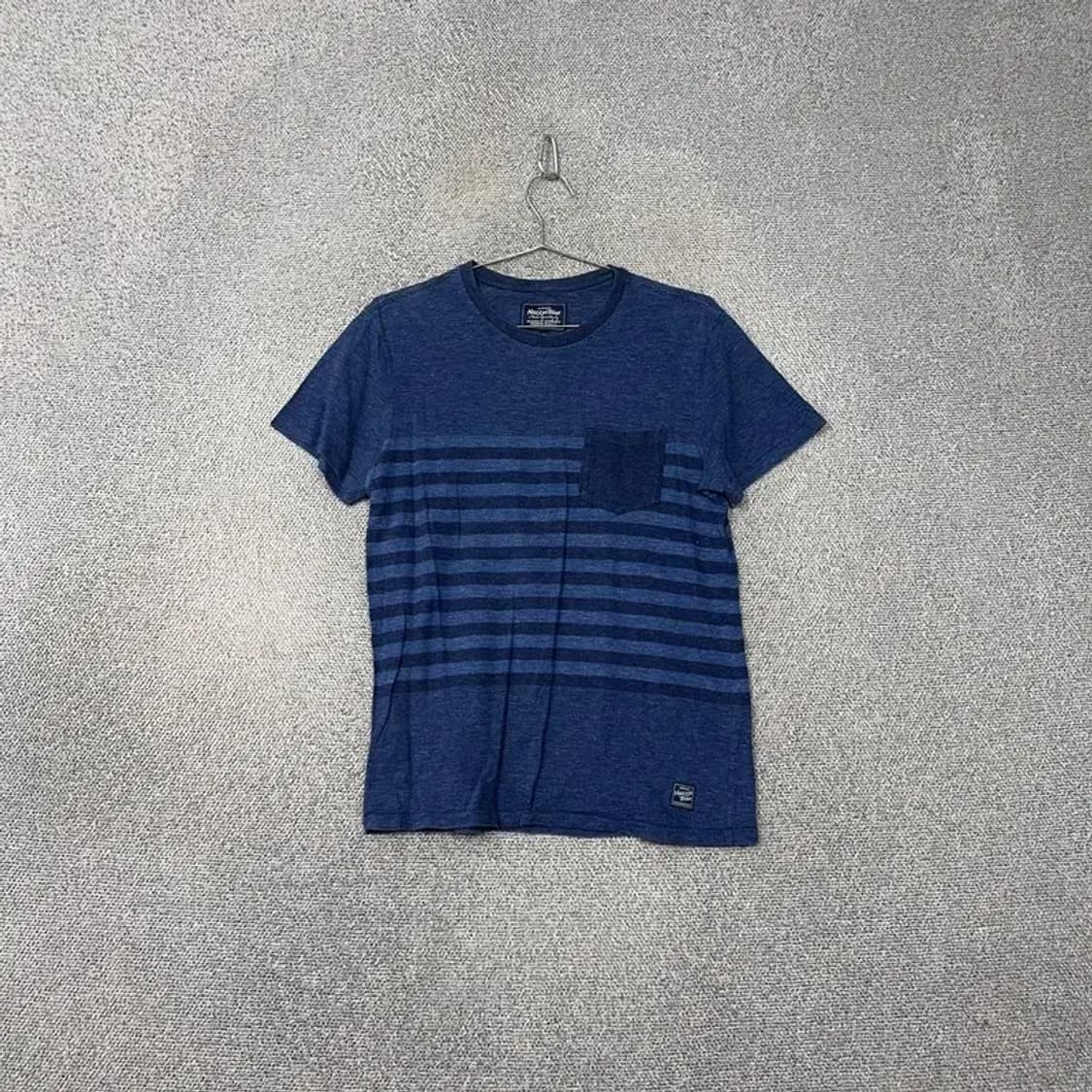 해지스 스트라이프 네이비 포켓 코튼 반팔티 100 상품이미지1