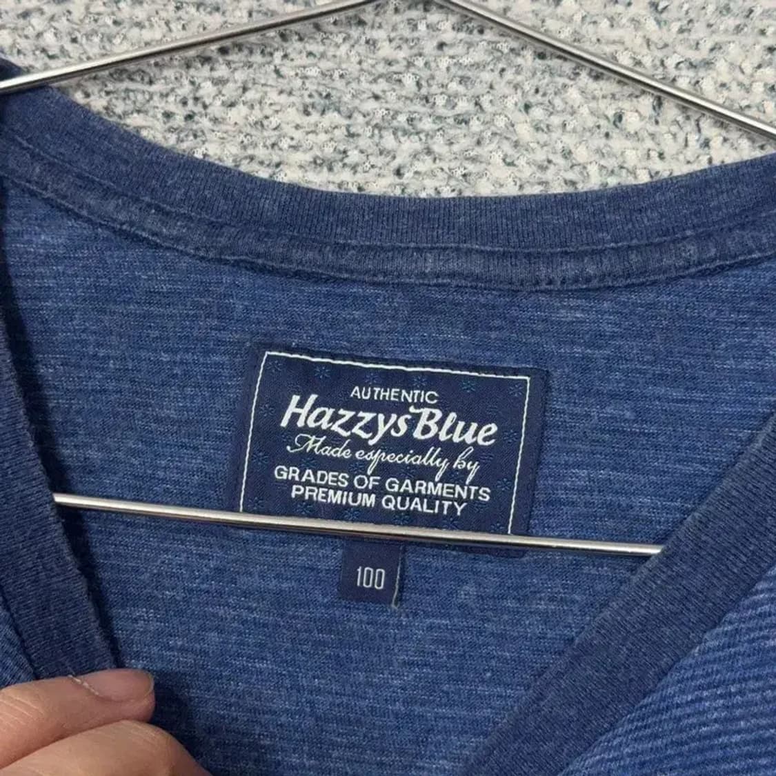 해지스 스트라이프 네이비 포켓 코튼 반팔티 100 상품이미지3