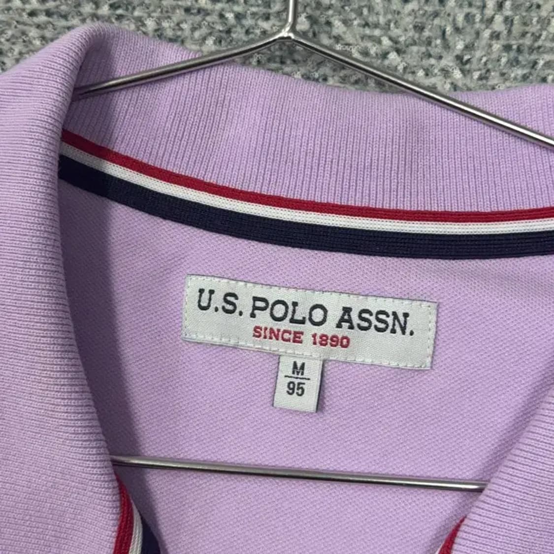 폴로아쎈 라이트 퍼플 남성 반팔 카라티 M 상품이미지5