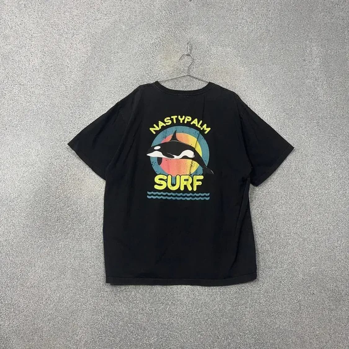 내스티팜 백프린팅 오버핏 블랙 반팔티 2 상품이미지1