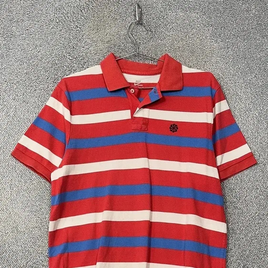 나이키 스트라이프 레드 로고 남성 반팔 카라티 L 상품이미지3